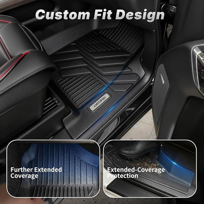OEDRO Floor Mats Fit for Toyota Tacoma 2024 2025 2026 Double Cab Auto Trans (NOT for Hybrid), Custom TPE All Weather Floor Liners for Tacoma TRD/SR/SR5/limited Car Front&Rear 2 Row Mats