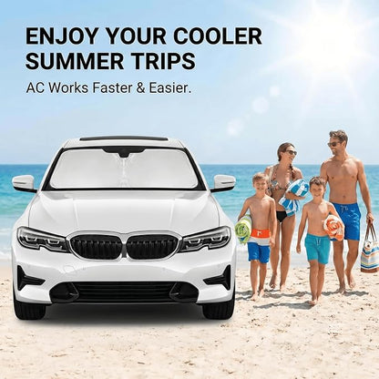 for BMW 3 Series 2019-2024 2025 2026 Windshield Sun Shade - Custom Fit 3 Series Accessories 330i 330E M340i 328i 335i 320i 330i 325i Sun Visor Front Foldable Shade Blocks UV Rays Accessories