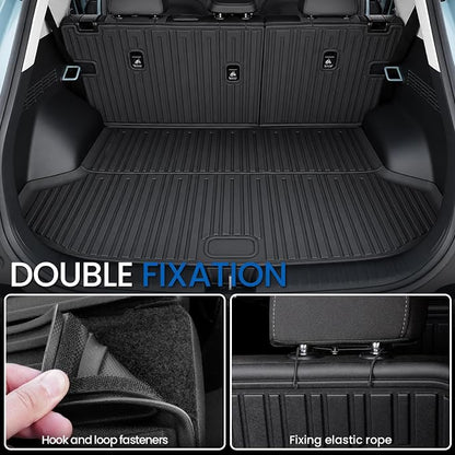 Floor Mats Set for 2024-2026 Kia Seltos Without Subwoofer, All Weather TPE Floor Liners Trunk Mat Cargo Liner with Backrest Mat Accessories