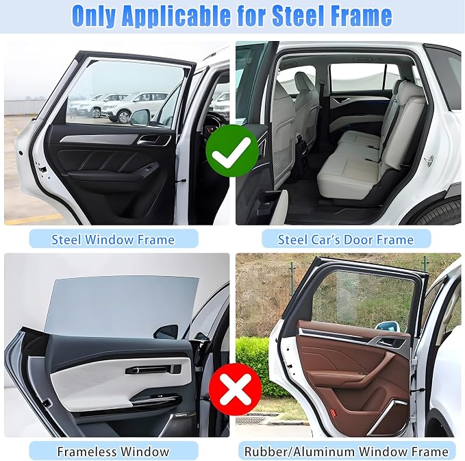 ZATOOTO Car Window Shades for Front Side Window Suede Sun Shade for Privacy, 2PCS Side Window Curtains UV Protection, Car Window Cover for Block Out Light for Camping, Sleeping, Cloth Changing