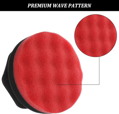 2 PCS Tire Shine Applicator Pad Large Hex Grip Tire Dressing Applicator Reusable Car Detailing Foam Sponge Polishing Tool Wave Contoured Car Cleaning Supplies for Rubber Vinyl & Plastic Trim
