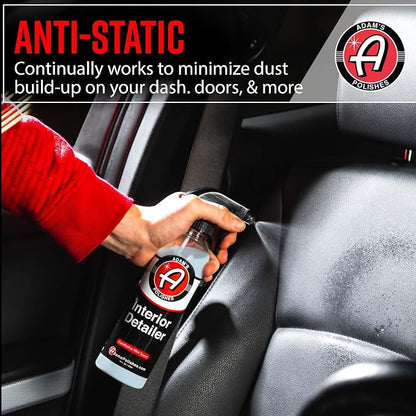Adam's Polishes Interior Detailer 16 fl. oz - Total Car Cleaner, Protectant & Dressing | All Purpose Leather Conditioner | Vinyl, Dashboard, Screen, Seat Cleaner & More - Pack of 2
