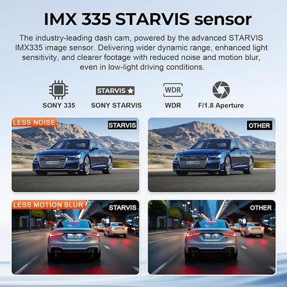 Mangoal Front 4K & Rear 1080P Dash Cam Custom Fit for Dodge RAM 1500/2500/3500 2019 2020 2021 2022 2023 2024 (Model D), Rebel Big Horn Laramie, UHD 2160P Video, OEM Look App & WiFi, GPS, 128GB Card