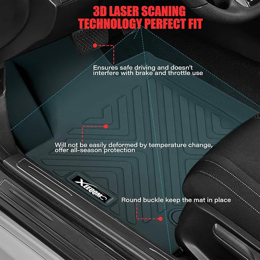 Floor Mats & Trunk Mat for 2020-2025 Kia Soul All Weather TPE Protection Floor Liners Full Set with Cargo Liner for 2020 2021 2022 2023 2024 2025 Kia Soul Accessories (Upper Floor of The Trunk)