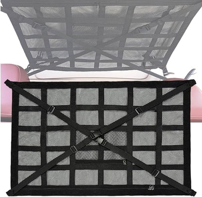 Overhead Car Organizer, Compatible with Jeep Gladiator Sport/Rubicon 2020-2025 Car Roof Storage Net Universal Car Ceiling Storage for Camping Storage Bag,Black-Large