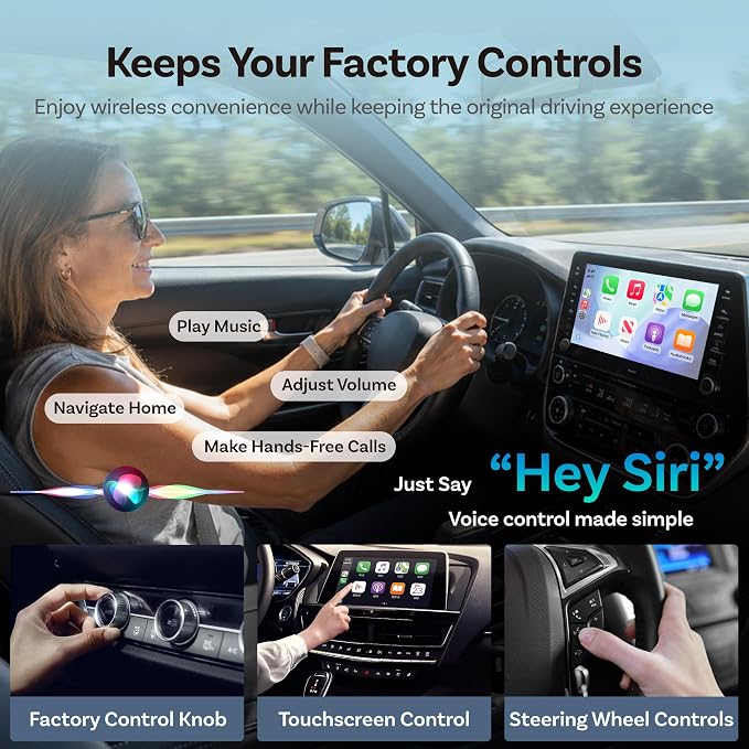 OTTOCAST Mini Cube Wireless CarPlay Adapter & Android Auto Adapter, Mini Slim 2-in-1 Adapter for Cars with Factory Wired CarPlay/Android Auto, 5GHz WiFi, Bluetooth 5.0, 5s Auto Reconnect