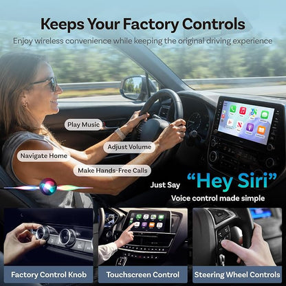 OTTOCAST Mini Cube Wireless CarPlay Adapter & Android Auto Adapter, Mini Slim 2-in-1 Adapter for Cars with Factory Wired CarPlay/Android Auto, 5GHz WiFi, Bluetooth 5.0, 5s Auto Reconnect