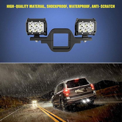 Nilight 2PCS 18W Spot Driving Fog Light Off Road Led Lights Bar 2" Tow Hitch Bracket with Wiring Harness Kit -2 Leads
