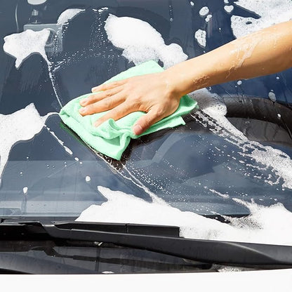 Amazon Basics Microfiber Cleaning Cloths, Ultra Absorbent, Scratch-Free, Non-Abrasive, Reusable and Washable, 16" x 12", Green/Gray/Pink, 48-Pack
