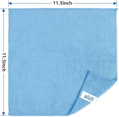 HOMEXCEL Blue Microfiber Cleaning Cloth, 8 Pack Cleaning Towels for Kitchen, Lint Free, Scratch-Free, Highly Absorbent, and Reusable Cleaning Rags for House, Window and Glass, Cars, 11.5 X11.5 inch
