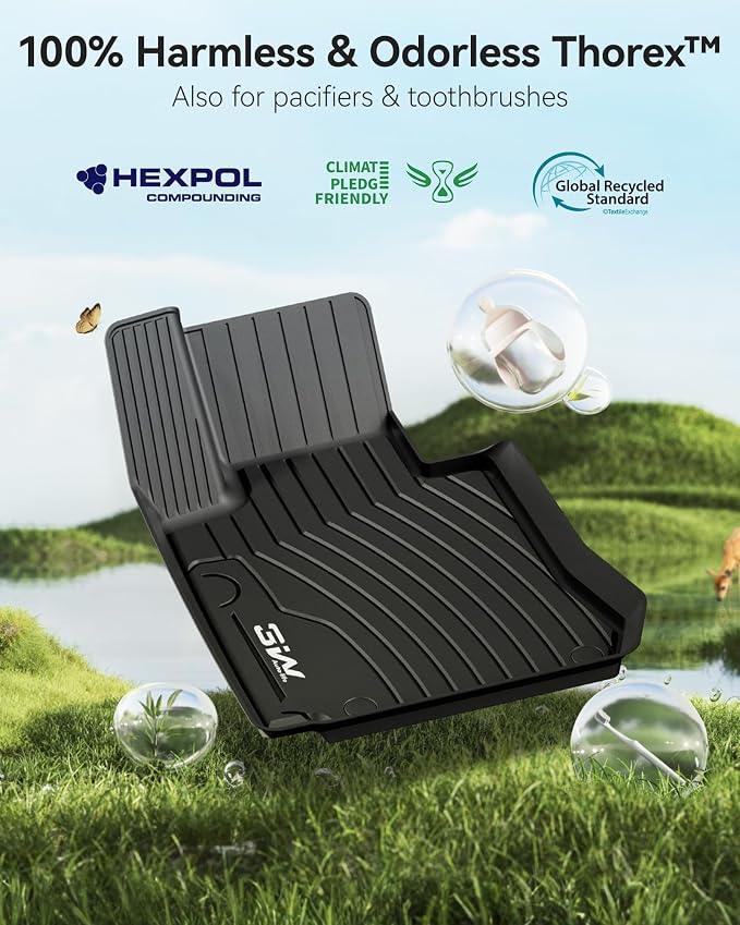 3W Floor Mats & Cargo Liner for Mercedes Benz GLC 2016-2022, TPE All Weather Custom Fit Floor Liner & Trunk Mats, Car Mats for GLC300/GLC350e/GLC43 AMG/GLC63 AMG/GLC63 AMG S Accseeories, Black