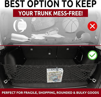 Envelope Style Elastic Trunk Mesh Cargo Net for Jeep Grand Cherokee 5 Seats 2022-2026 - Premium Trunk Organizer and Storage - Luggage Net for SUV - Best Car Organizer for Jeep Grand Cherokee
