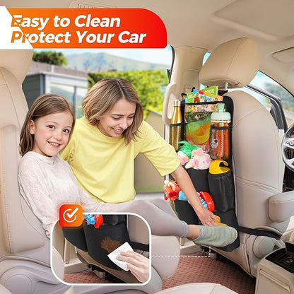 SURDOCA Car Organizers and Storage with 11-inch Touch Screen Tablet Holder, Backseat Car Organizer with 8 Pockets, Car Seat Protector Road Trip Essentials for Kids