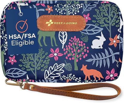 KeepGoing Travel First Aid Kit for Kids – 130 Pc. for Car, Home, Purse, Diaper Bag & Backpack with Latex-Free Bandages - Mini First Aid Kit Travel Size TSA-Approved