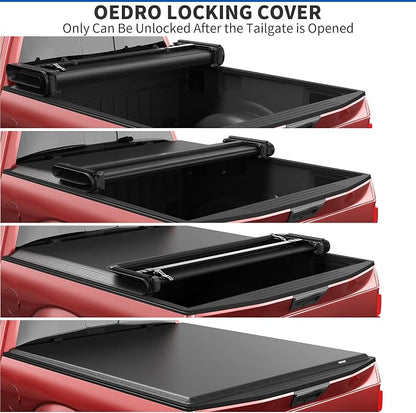 OEDRO Soft Quad Fold Truck Bed Tonneau Cover Fit for 2019-2026 Chevy Silverado 1500 / GMC Sierra 1500 New Body Style Without Multi-Flex Tailgate, Fleetside 5.8 Feet Bed