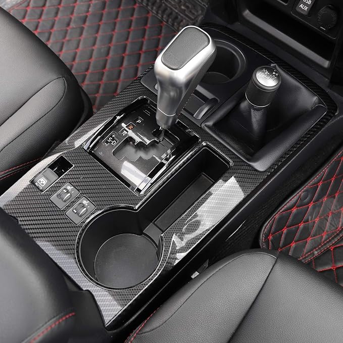 JeCar for 4Runner Interior Trim Carbon Fiber Center Console Gear Shift Panel Cover Interior Accessories for Toyota 4Runner 2010-2024