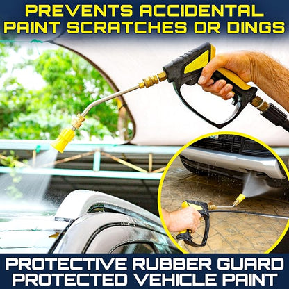 Clean Car USA Foam King™ 40° Pressure Washer Nozzle Guard, 1/4” Quick Connect - Stainless Steel Fire Hose Tip with Rubberized Protective Shield for High-Pressure Cleaning, Durable & Universal Fit