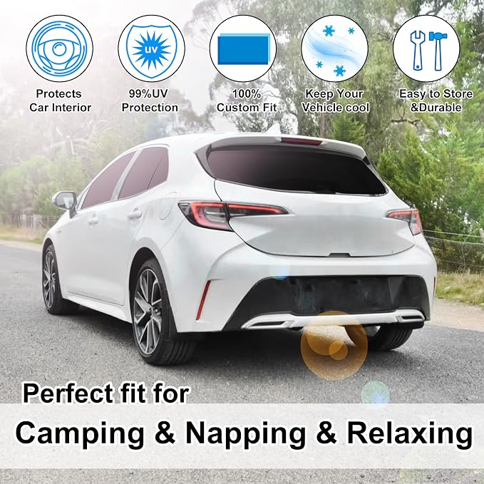 TINGLU Window Shades for Toyota Corolla 2014-2019 6PCS Accessories Car Side Full Windows Windshield Sun Shade Sun UV Rays & Privacy Protection for Camping Napping Relaxing