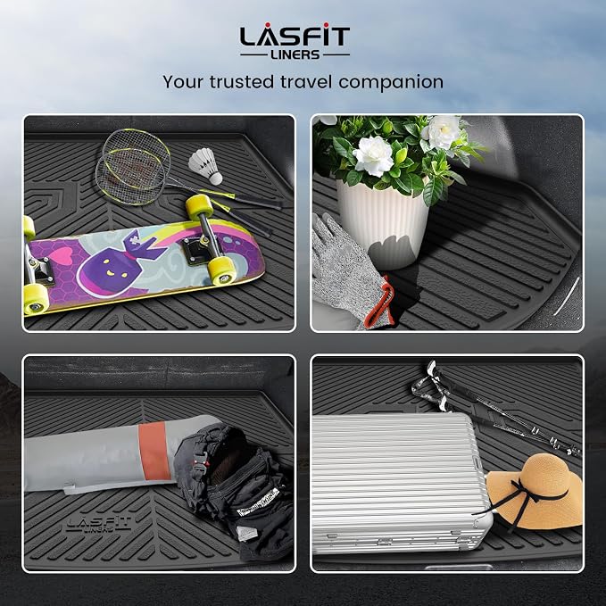LASFIT Cargo Mat for Kia Seltos 2026 2025 2024 (Not Fit SX), All Weather TPE Custom Fit Car Trunk Mats Cargo Liners Accessories for Kia Seltos 2024-2026, Black
