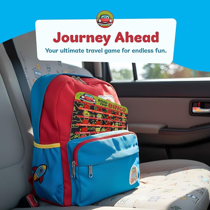 GSM Brands Car Bingo Travel Games for Kids – Fun Road Trip Scavenger Hunt Card Game (5 Pack)