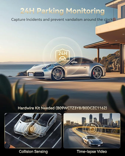 REDTIGER Dual 4K Dash Cam with 256GB eMMC, STARVIS 2 IMX678 Front and Rear Dash Camera with Dual HDR, Voice Control, 4'' Touch Screen, Built-in 5.8GHz WiFi GPS, HDR Night Vision (F77 V2)