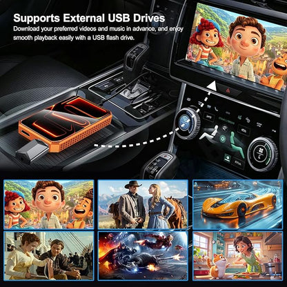 Wireless CarPlay Android Auto Adapter, Ai Magic Box with HDMI & USB Port, USB Flash Drive Playback and Screen Mirroring, Plug and Play Video Adapter for OEM Factory Wired CarPlay Vehicles