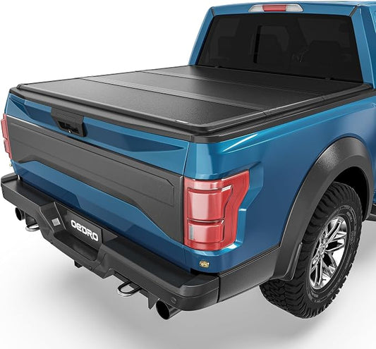 OEDRO FRP Hard Tri-fold Tonneau Cover Fold Truck Bed Covers Compatible with 2015-2026 Ford F150 F-150 with 5.5 Feet Bed