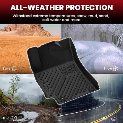 LASFIT Floor Mats & Cargo Mat for Hyundai Elantra 2020 2019 2018 2017, All Weather TPE Car Mats Custom Fit Floor Liners for Elantra 2017-2020, 1st and 2nd Rows & Trunk Mat, Black