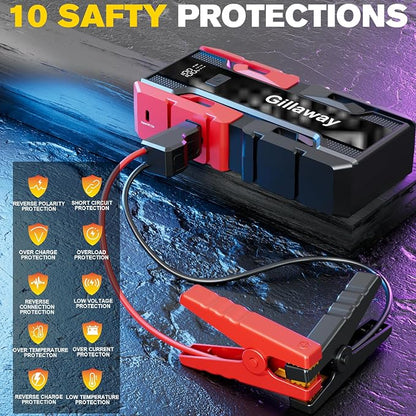 001B 3000A Car Jump Starter Battery Pack (Up to 9.0L Gas and 7.0L Diesel Engine), 12V Car Charger Jump Starter Portable Battery Jump Starter with Power Bank