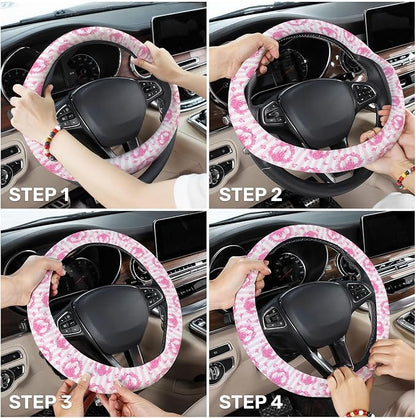 GENANY Magical Fantasy Steering Wheel Cover, Non Slip Polyester Car Wheel Protector for Car SUV Truck, Universal 15 Inch