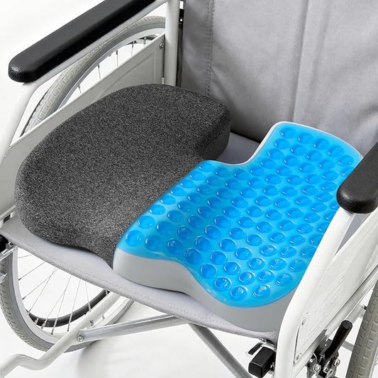 Medisana Gel Wheelchair Cushions for Pain Relief，GC 150B Seat Cushion for Tailbone, Sciatica, Back & Hip Support, Ergonomic Office Chair Cushion for Office, Car Seat & Wheelchair (Black-19×16"×2.8")