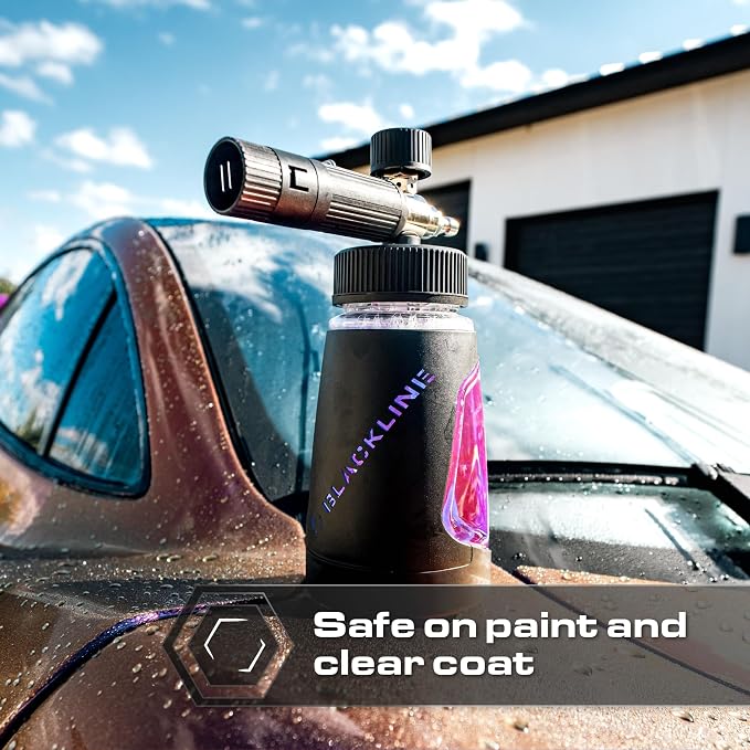 BLACKLINE® ULTRA Series Foam Cannon 3.0, Adjustable Snow Foam Lance for Pressure Washer, Heavy-Duty Car Wash Foam Cannon with 1/4" Quick Connect, Wide Mouth Bottle, High-Output Thick Foam Spray