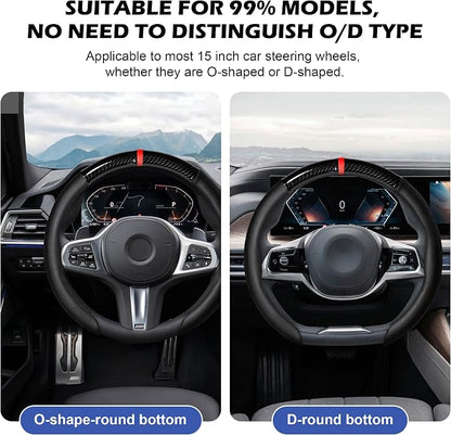 Frani Nappa Leather Steering Wheel Cover,Universal Fit 15 Inch-Premium Non-Slip Breathable Comfort Grip for Cars Trucks SUVs,Anti-Slip Durable Interior Upgrade Sporty
