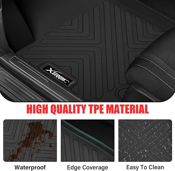 Floor Mats & Trunk Mat for 2020-2024 2025 Kia Soul All Weather TPE Protection Floor Liners Full Set with Cargo Liner for 2020 2021 2022 2023 2024 Kia Soul Accessories (Lower Floor of The Trunk)
