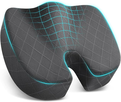 TushGuard Seat Cushion - for Office Chair, Car Seat, Airplane, Bleacher - Sciatica & Coccyx Pain Relief Desk Chair Cushion for Long Sitting Office Workers, Car Drivers(Grey, XXX-Large)