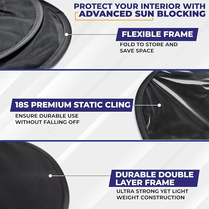 EcoNour Car Side Window Shades for Baby |2 Pack Side Window Sunshade for Kids | 18S Premium Static Cling |Automotive Sun Protection Baby from UV and Sun Glare |Car Accessories Large (21"x14")
