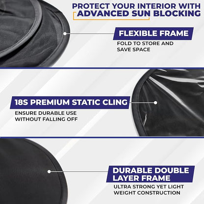 EcoNour Car Side Window Shades for Baby |2 Pack Side Window Sunshade for Kids | 18S Premium Static Cling |Automotive Sun Protection Baby from UV and Sun Glare |Car Accessories Large (21"x14")