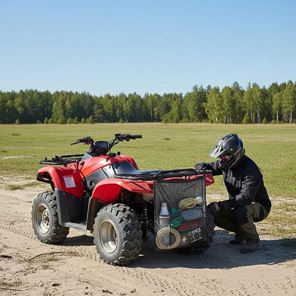 Boat Trash Bag 20L Heavy Duty Garbage Can-Water-Resistant Offroad Container W/ Reinforced Mesh & Quick-Release Straps, Universal Spare Tire Mount for ATV/UTV/Camping, Easy Emptying Boat Accessory
