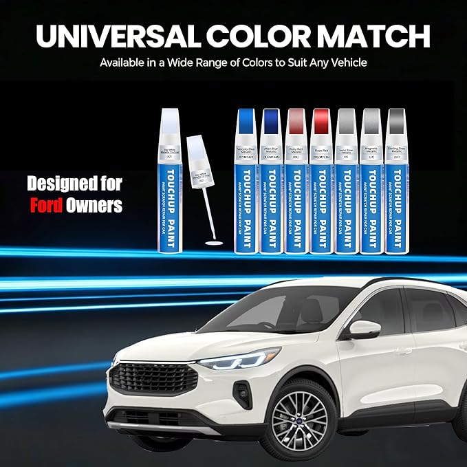 Star White Metallic Tri-Coat(AZ) Touch Up Paint Compatible with Ford 2-in-1 Car Scratch Repair Pen for Rock Chips, Door Scratches&Paint Nicks Exact Color Match Quick Dry DIY Fix for F-150 Explorer