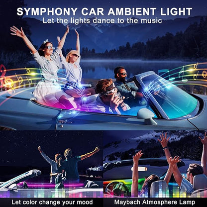 Dreamcolor Acrylic Interior Car LED Strip Light with Wireless APP, RGB 22 in 1 with 175 inches 593 LEDs Fiber Optic Ambient Lighting Kits, 16 Million Colors Sound Active Function Car Neon Lights