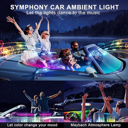 Dreamcolor Acrylic Interior Car LED Strip Light with Wireless APP, RGB 18 in 1 with 175 inches 593 LEDs Fiber Optic Ambient Lighting Kits, 16 Million Colors Sound Active Function Car Neon Lights