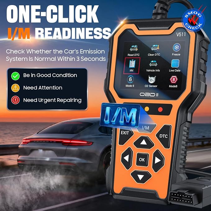 V511 OBD2 Scanner Diagnostic Tool, Check Engine Light Car Code Reader, I/M Readiness, DTC, Battery Voltage Tester, Reset, Live Data, Car Diagnostic Scan Tools for All OBDII Car Since 1996