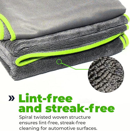 Twist Drying Towel Super Absorbent 600GSM - 35.4'' x 23.6'' inches, Gray Color, Rapid Drying, Large Cleaning, Lint-Free Detailing, High Absorption Microfiber Towels for Cars (1)