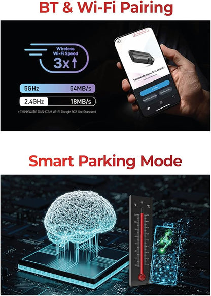 THINKWARE ARC700 4K Dash Cam, 4K Front & 2K Rear Dual HDR, Radar Parking Mode for Saves Power, Super Night Vision with Sony STARVIS for Clear Night & Plate Capture, 5GHz Wi-Fi, Free Hardwire Kit &64GB