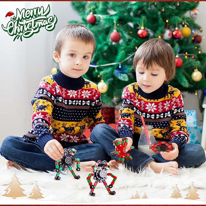 Gokeey Christmas Fidget Toys Transformable Fidget Spinners for Kids and Adults, Stress Relief Sensory Toys for Boys and Girls Fingertip Gyros for ADHD Autism for Kids Birthday Gifts