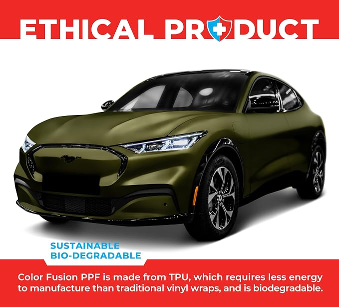 ColorFusion PPF by VViViD, Satin Stealth Combat Green Dry Apply PPF Vinyl Car Wrap Roll 10ft x 5ft