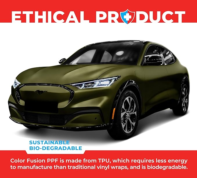 ColorFusion PPF by VViViD, Satin Stealth Combat Green Dry Apply PPF Vinyl Car Wrap Roll 20ft x 5ft