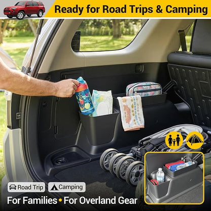Rear Trunk Organizer for 2010-2024 Toyota 4Runner 5-Seat 2nd Row Accessories, Storage Bin Trunk Side Storage Box Cargo Tray for 10-24 4 Runner(3Pcs Left+Upper Side,Not for 7-Seat)