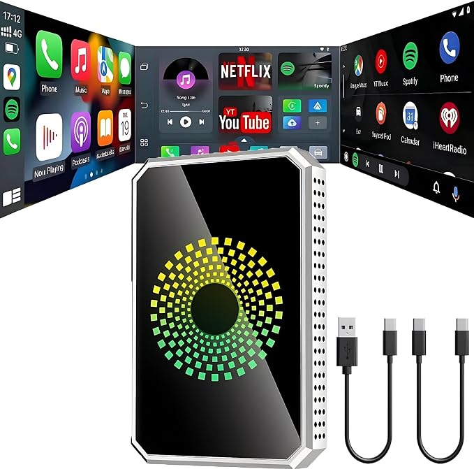 Autolinkr Autolinker pro 2026 Carplay 3in1 Car Play Wireless Adapter for Streaming Netflix/YouTube/TikTok, Dual-Band WiFi,Easy Setup,Wireless Car Support USB Drive for iPhone 10+ and Android 13+