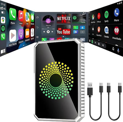 Autolinkr Autolinker pro 2026 Carplay 3in1 Car Play Wireless Adapter for Streaming Netflix/YouTube/TikTok, Dual-Band WiFi,Easy Setup,Wireless Car Support USB Drive for iPhone 10+ and Android 13+